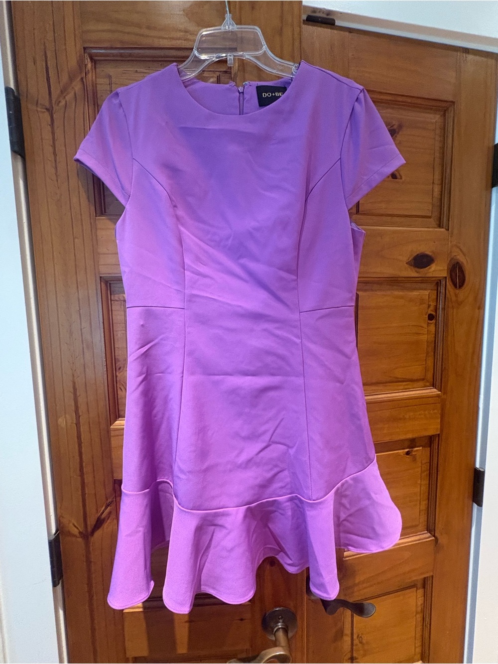 DO+BE Lavender Short Sleeve Ruffle-Hem Dress